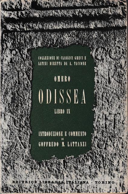 Odissea. Libro IX . Testo in Greco e Italiano - Omero - copertina