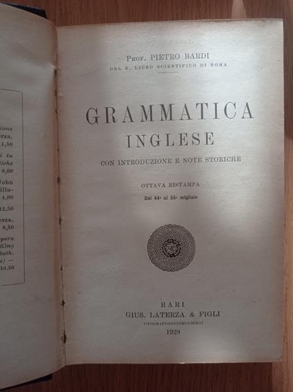 Grammatica inglese - Pietro Bardi - copertina