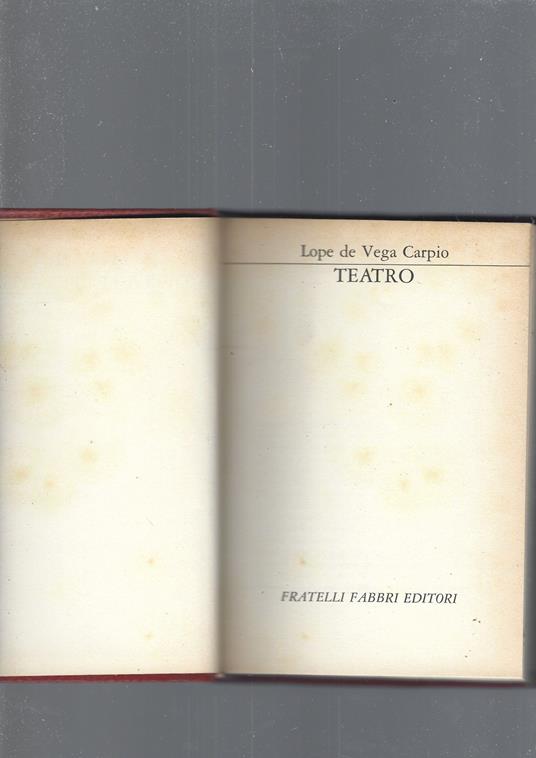 Teatro - Lope de Vega - copertina