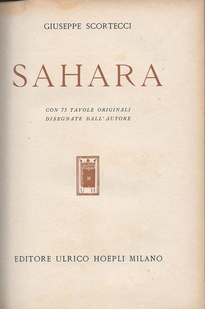 Sahara - Giuseppe Scortecci - copertina