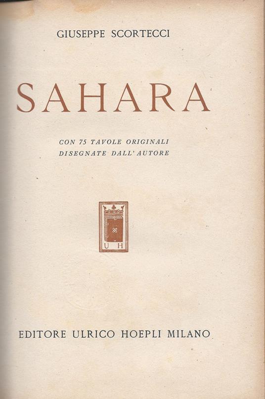 Sahara - Giuseppe Scortecci - copertina