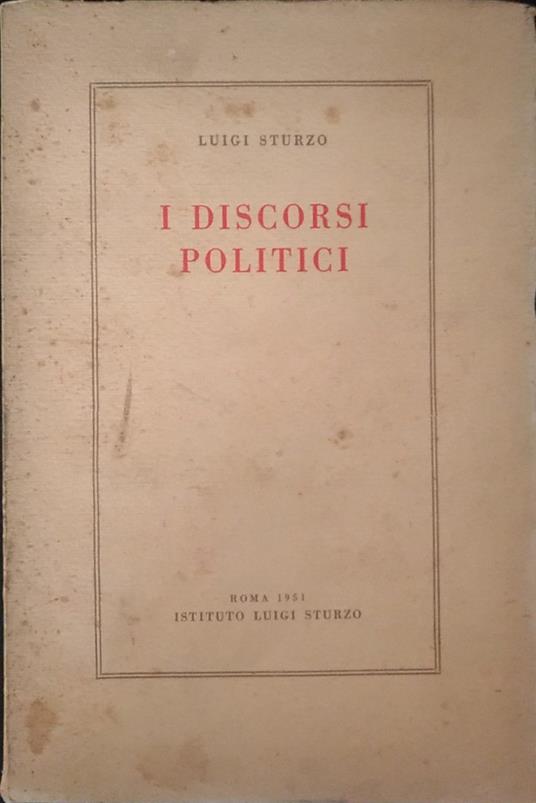 I discorsi politici - Luigi Sturzo - copertina