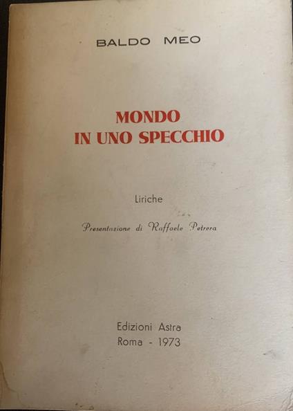 Mondo in uno specchio - Baldo Meo - copertina