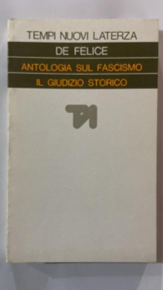 Antologia sul fascismo - Renzo De Felice - copertina