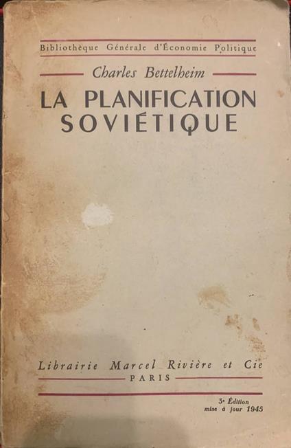 La planification soviétique - Charles Bettelheim - copertina