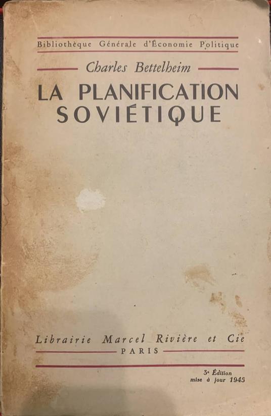 La planification soviétique - Charles Bettelheim - copertina