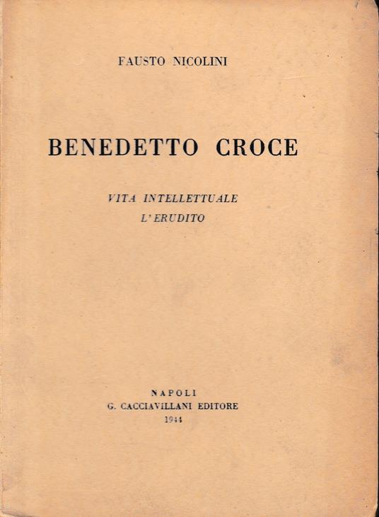 Benedetto Croce - Fausto Nicolini - copertina