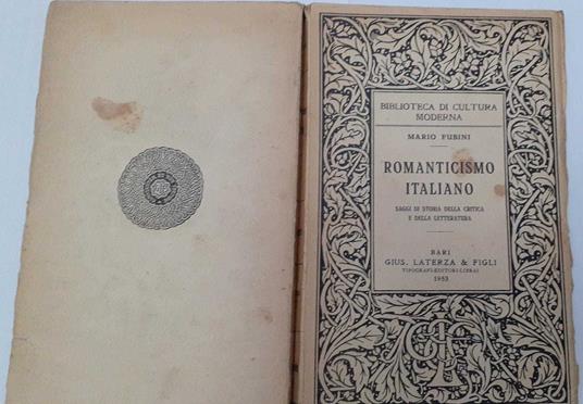 Romanticismo italiano. Saggi di storia della critica e della letteratura - Mario Fubini - copertina