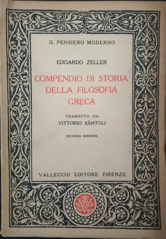 Compendio di storia della filosofia greca - Edoardo Gellner - copertina