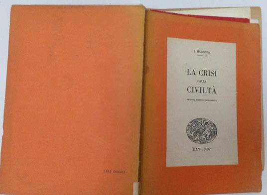 La crisi della civilta' - Johan Huizinga - copertina