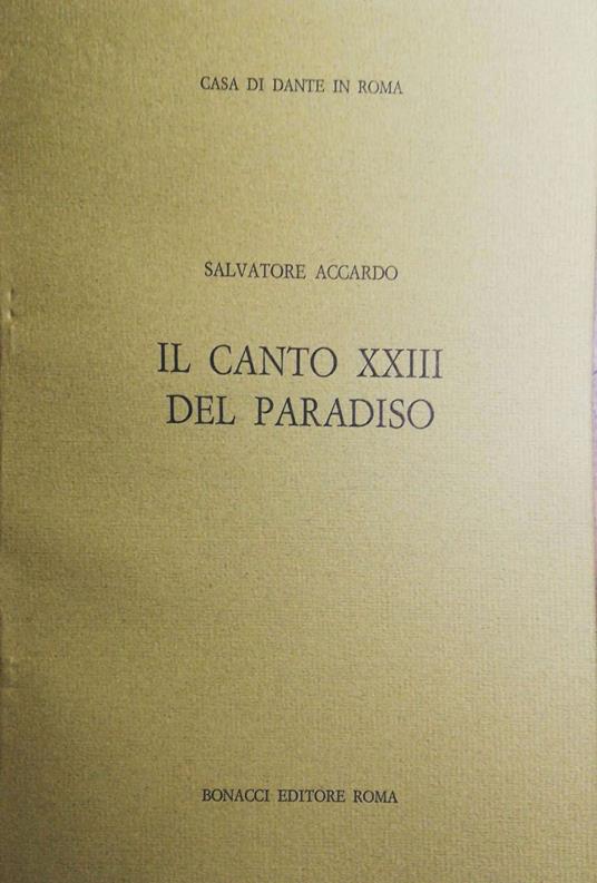 Il canto XXIII del Paradiso - Salvatore Accardo - copertina