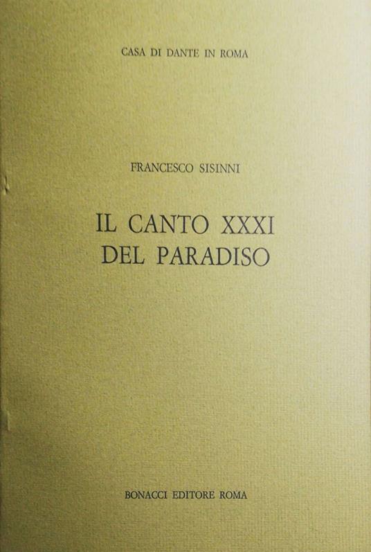 Il canto XXXI del Paradiso - Francesco Sisinni - copertina