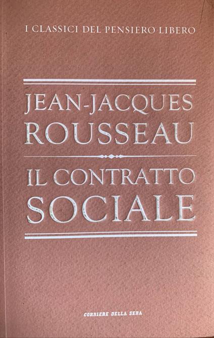 Il contratto sociale - Jean-Jacques Rousseau - copertina
