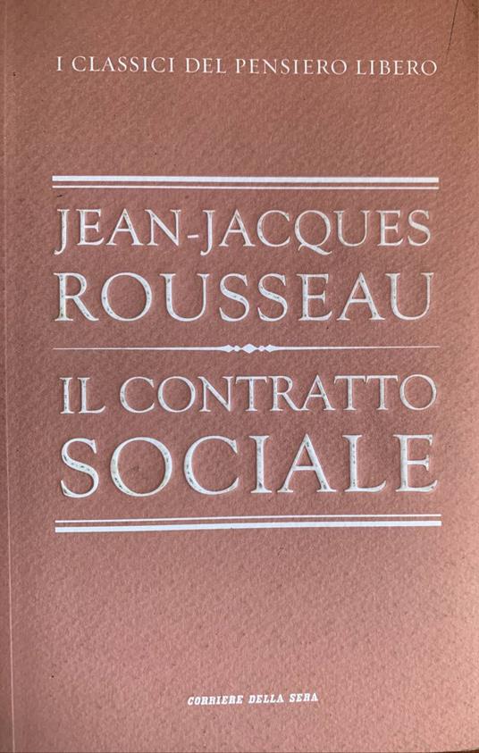 Il contratto sociale - Jean-Jacques Rousseau - copertina