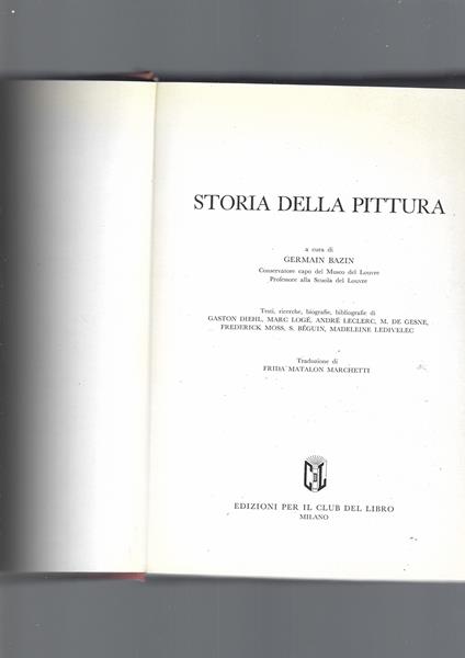 Storia Della Pittura - Germain Bazin - copertina