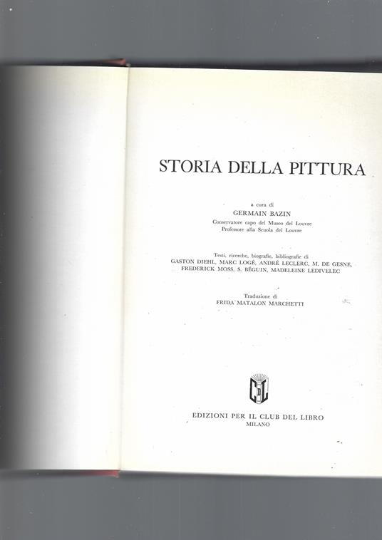 Storia Della Pittura - Germain Bazin - copertina