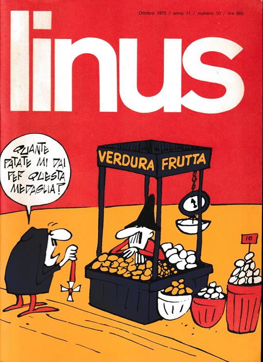 Linus. Ottobre 1975 / anno 11 / n. 10 - Charles M. Schulz - copertina
