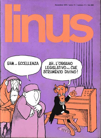 Linus. Novembre 1975 / anno 11 / n. 11 - Charles M. Schulz - copertina