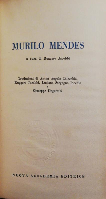 Poesie - Murilo Mendes - copertina