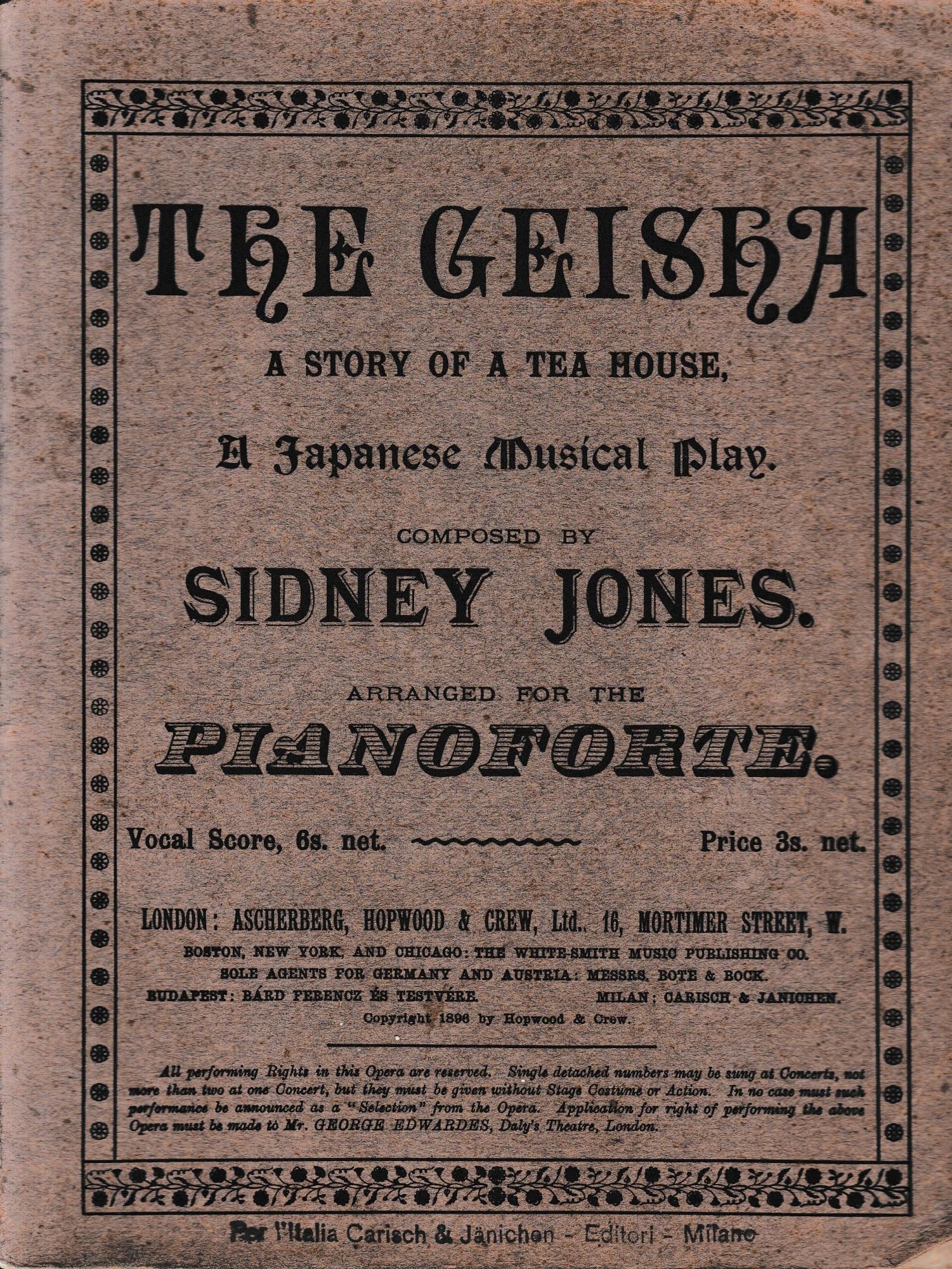 The Geisha - , A story of a tea house A japanese musical play