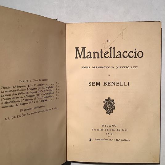 Il mantellaccio - Sem Benelli - copertina