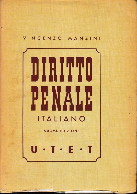 Trattato di Diritto Penale Italiano, vol. 9° - Vincenzo Manzini - copertina