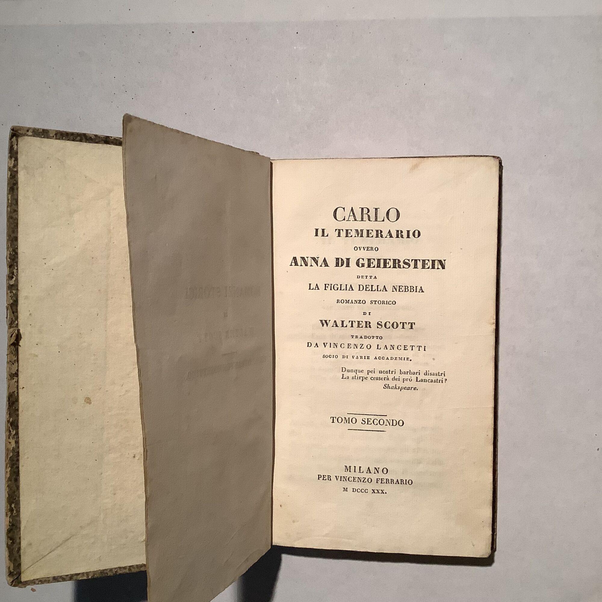 Carlo il temerario ovvero Anna di Geierstein tomo II