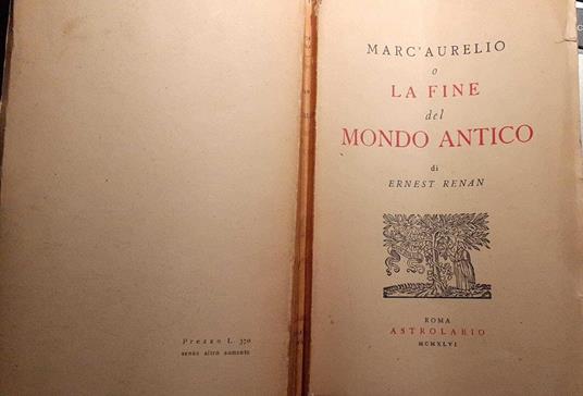 Marc'Aurelio o la fine del mondo antico - Ernest Renan - copertina
