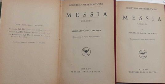 Messia. Romanzo Volume I II - Dimitrij Sergeevic Merezkovskij - copertina