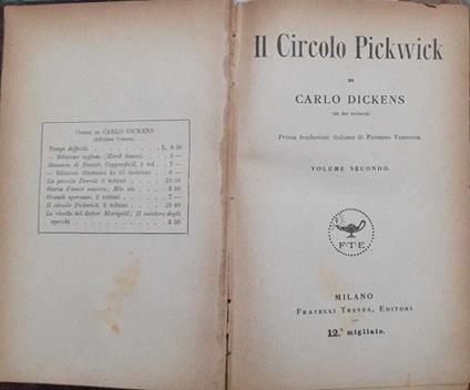 Il circolo pickwick. Volume secondo - Charles Dickens - copertina