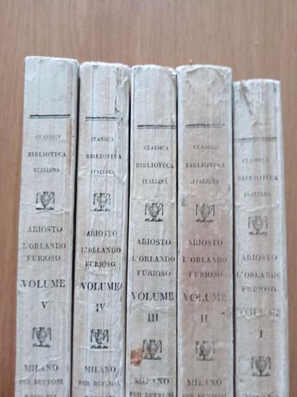 Orlando furioso ( 5volumi) - Ludovico Ariosto - copertina