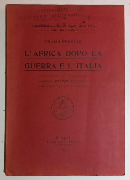 L' Africa dopo la guerra e l'Italia - Orazio Pedrazzi - copertina