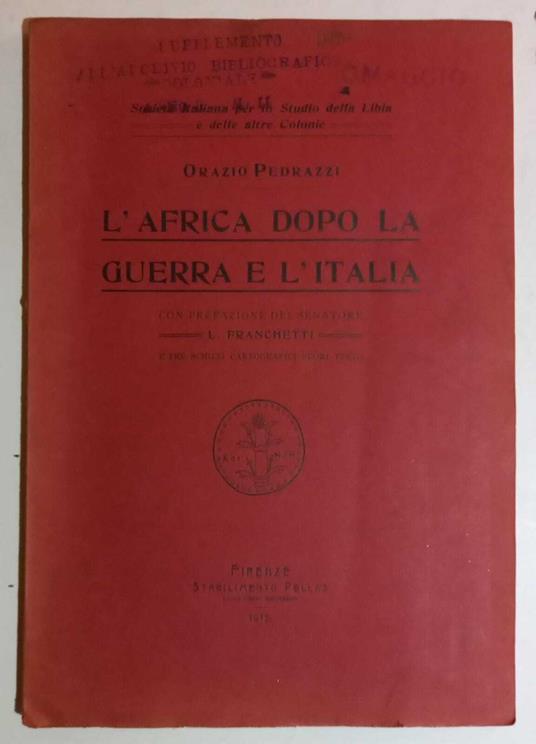 L' Africa dopo la guerra e l'Italia - Orazio Pedrazzi - copertina