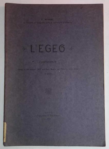 L' Egeo - Francesco Musoni - copertina
