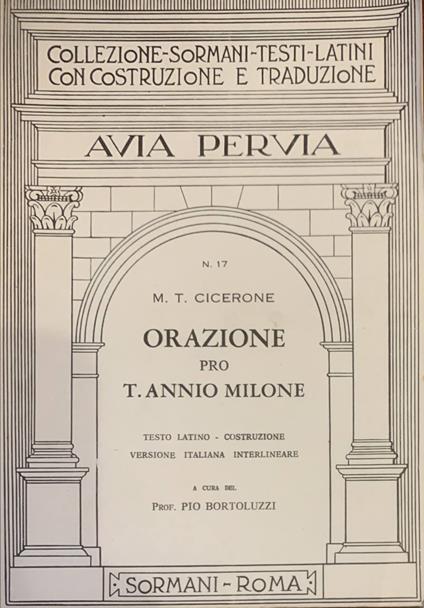 Orazione pro T. Annio Milone - M. Tullio Cicerone - copertina