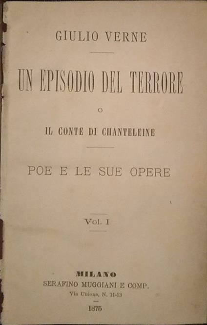 Un episodio del terrore o il conte Chanteleine - Jules Verne - copertina