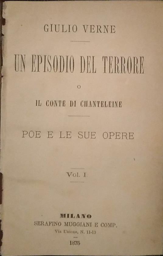 Un episodio del terrore o il conte Chanteleine - Jules Verne - copertina