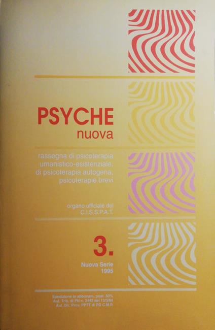Psyche nuova rivista di psicoterapie brevi e Scienze Umane - Luigi Peresson - copertina