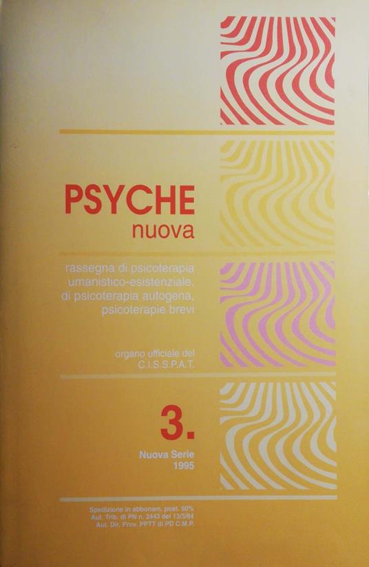 Psyche nuova rivista di psicoterapie brevi e Scienze Umane - Luigi Peresson - copertina