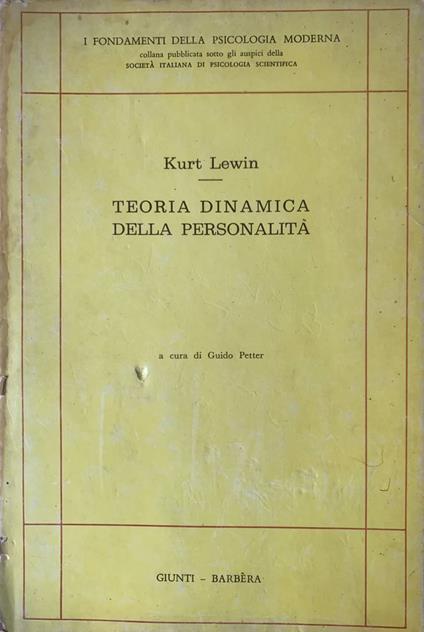 Teoria dinamica della personalità - Kurt Lewin - copertina