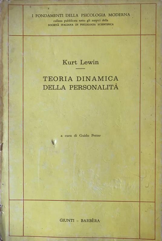 Teoria dinamica della personalità - Kurt Lewin - copertina