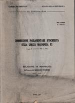 Commissione Parlamentare d'Inchiesta sulla Loggia Massonica P2 ( Legge 23 Settembre 1981, N. 527 )