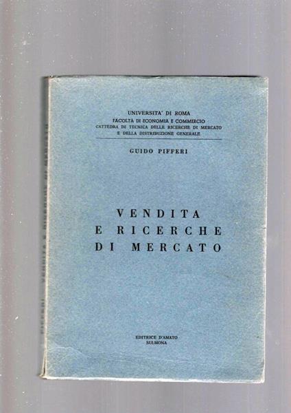 Vendita E Ricerche Di Mercato - Guido Piffer - copertina