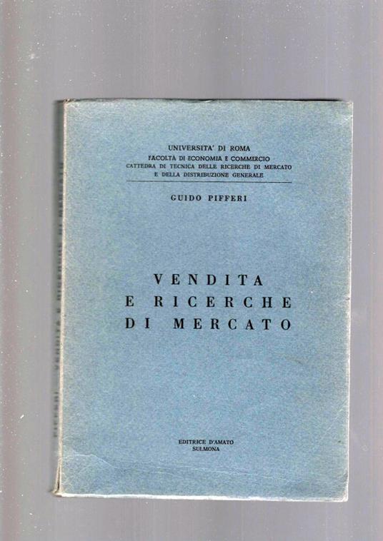 Vendita E Ricerche Di Mercato - Guido Piffer - copertina