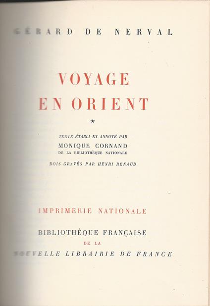 Voyage en Orient * - Gérard de Nerval - copertina