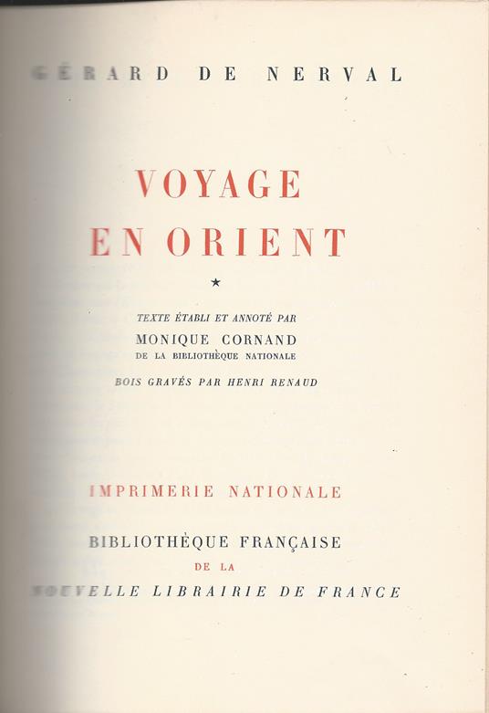 Voyage en Orient * - Gérard de Nerval - copertina