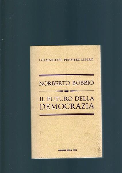 Futuro Della Democrazia - Norberto Bobbio - copertina