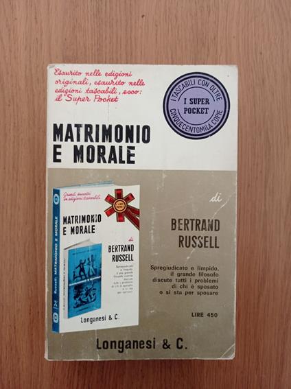 Matrimonio e morale - Bertrand Russell - copertina
