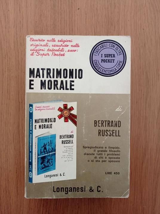 Matrimonio e morale - Bertrand Russell - copertina