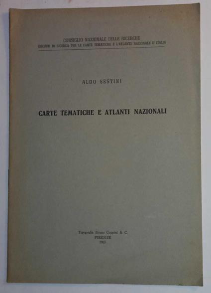 Carte tematiche e Atlanti Nazionali - Aldo Sestini - copertina